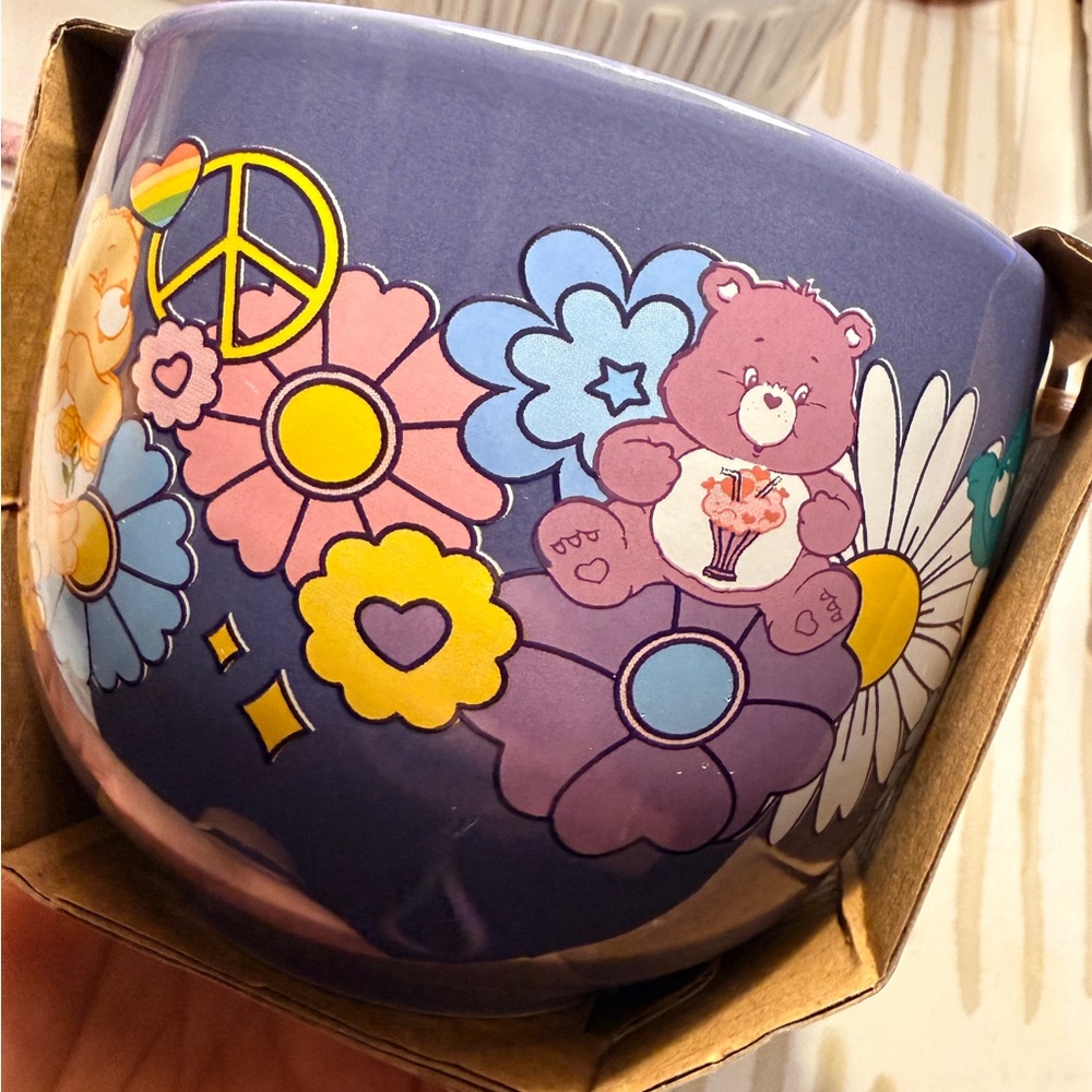 Care Bears Ceramic Bowl with Chopsticks - Blue and Purple